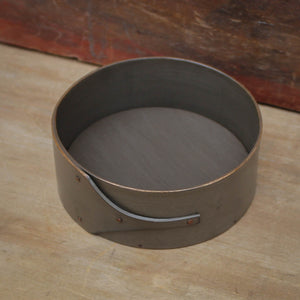 Shaker Style Pin Cushion Base for Needlework, LeHays Shaker Boxes, Handcrafted in Maine, Grey Milk Paint Finish, Top View