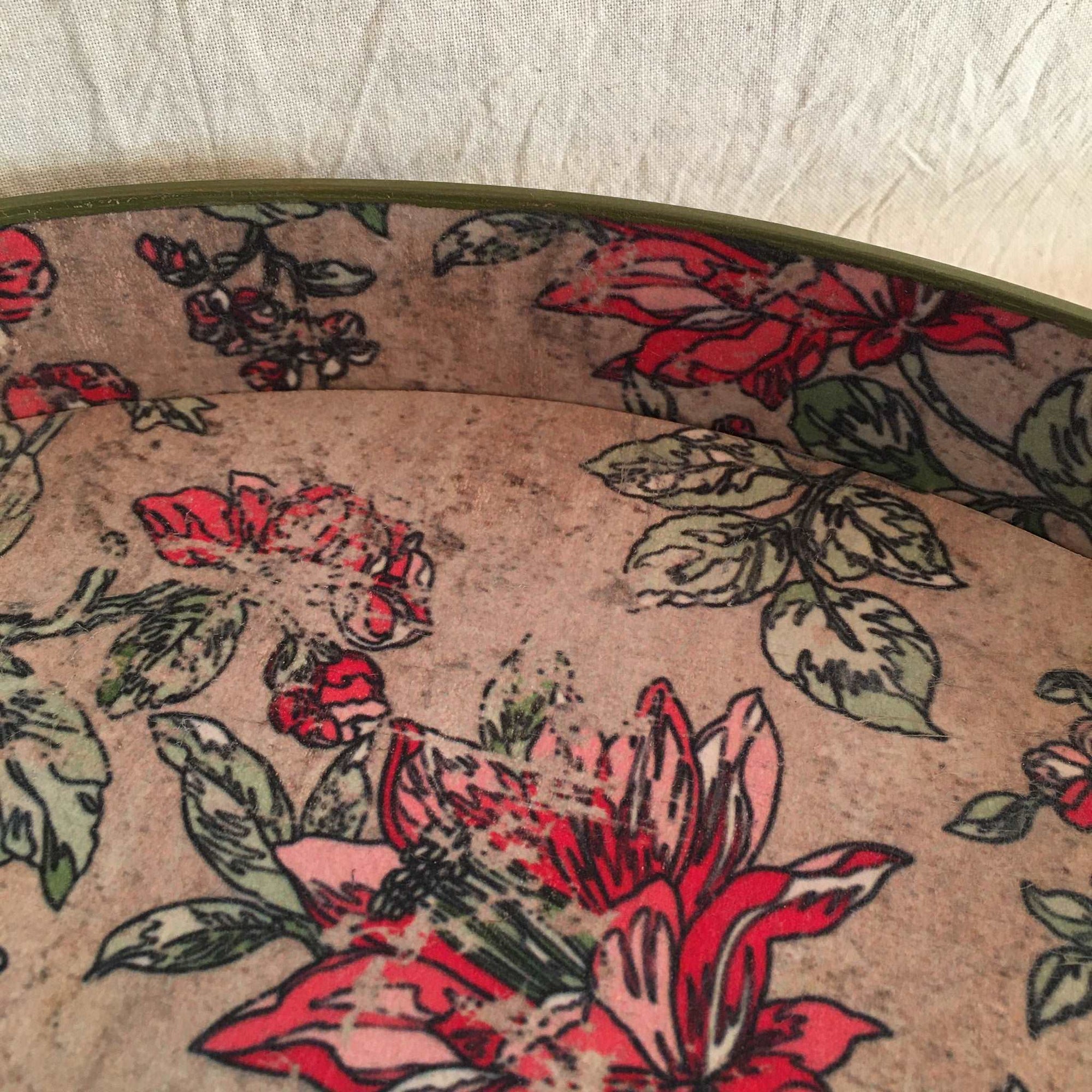 Shaker Style Oval Stitchers Tray with Papered Interior, LeHays Shaker Boxes, Handcrafted in Maine
