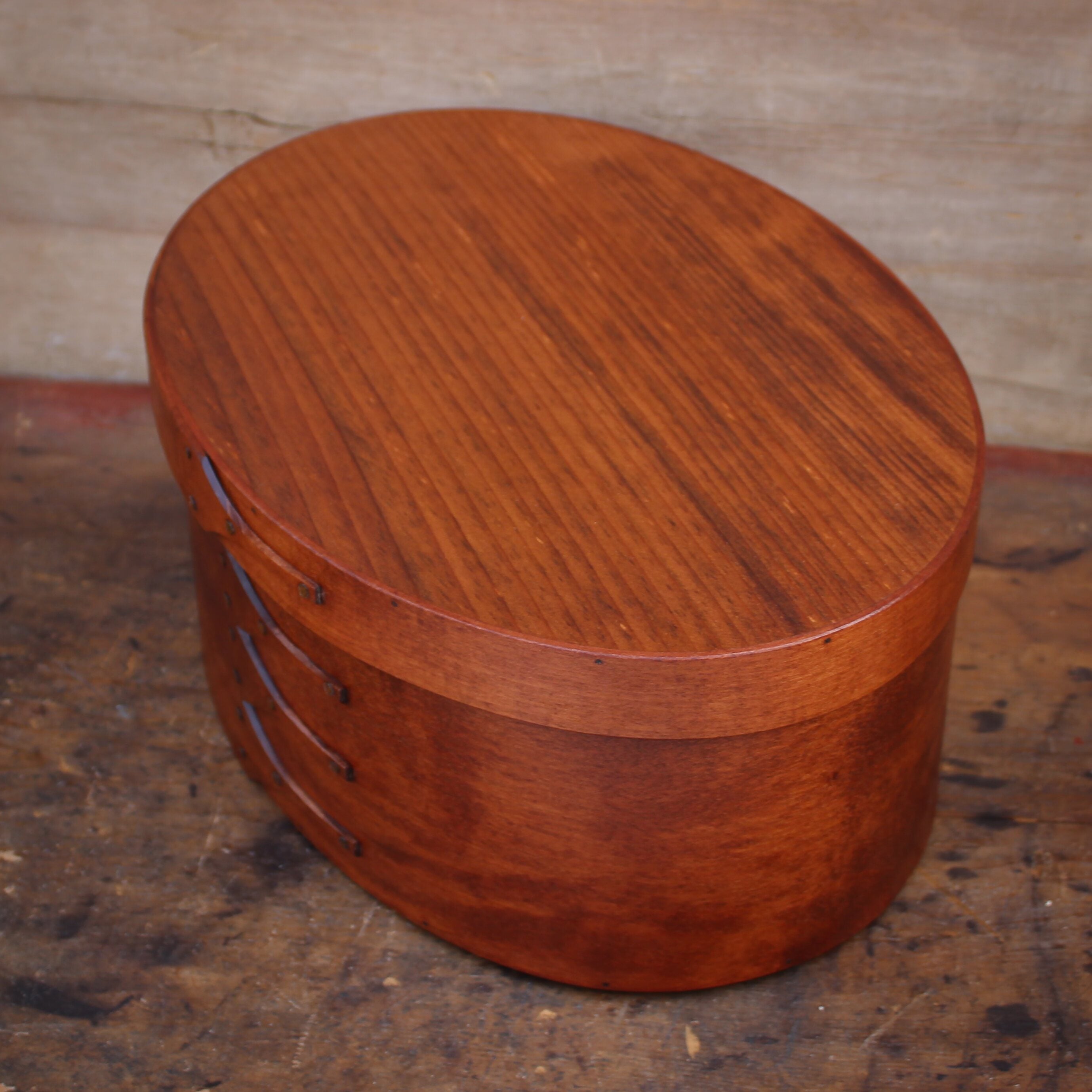 Size #7 Oval Box, Antiqued Natural Finish **2nd, Discounted**