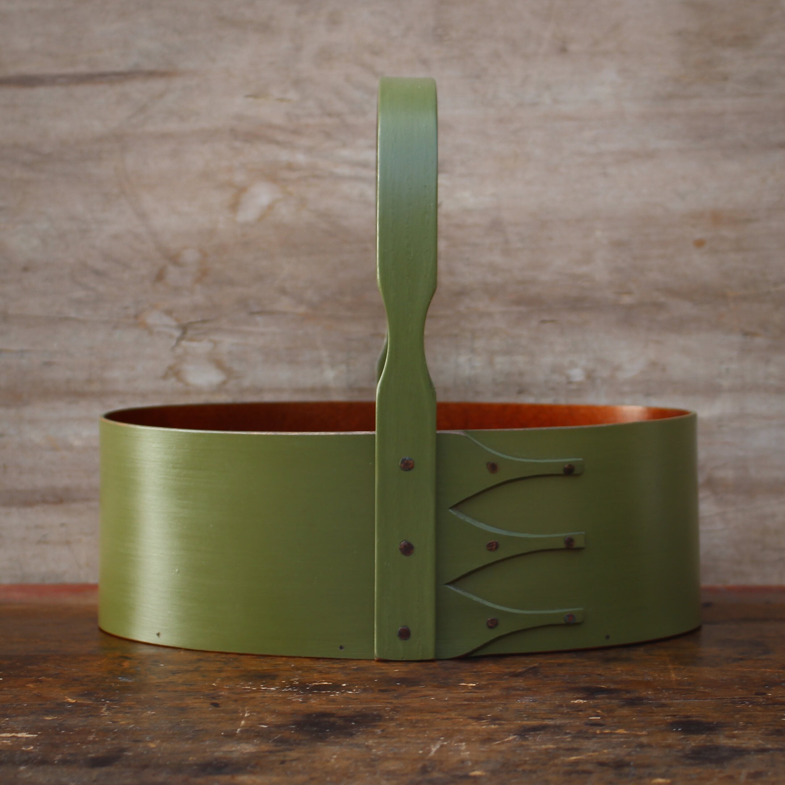 Size #4 Carrier, Green Milk Paint Finish