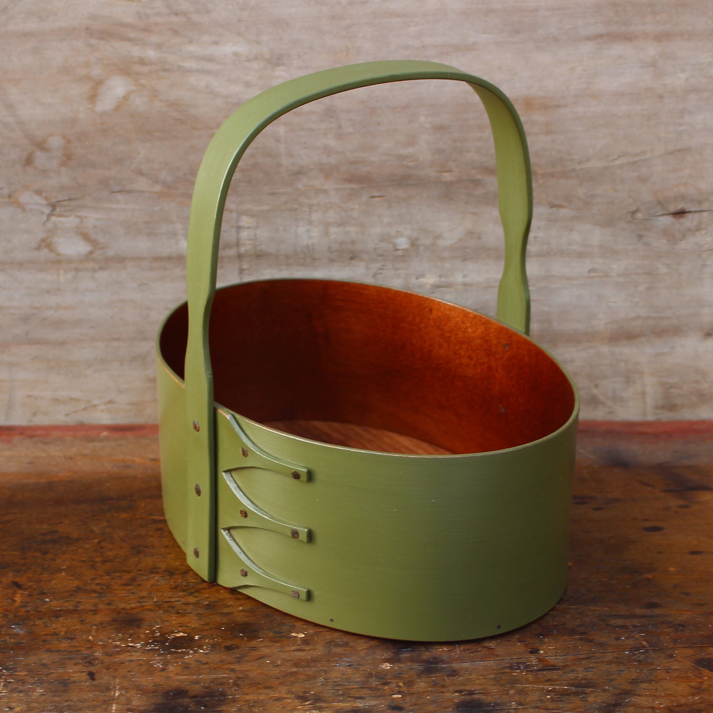 Size #4 Carrier, Green Milk Paint Finish