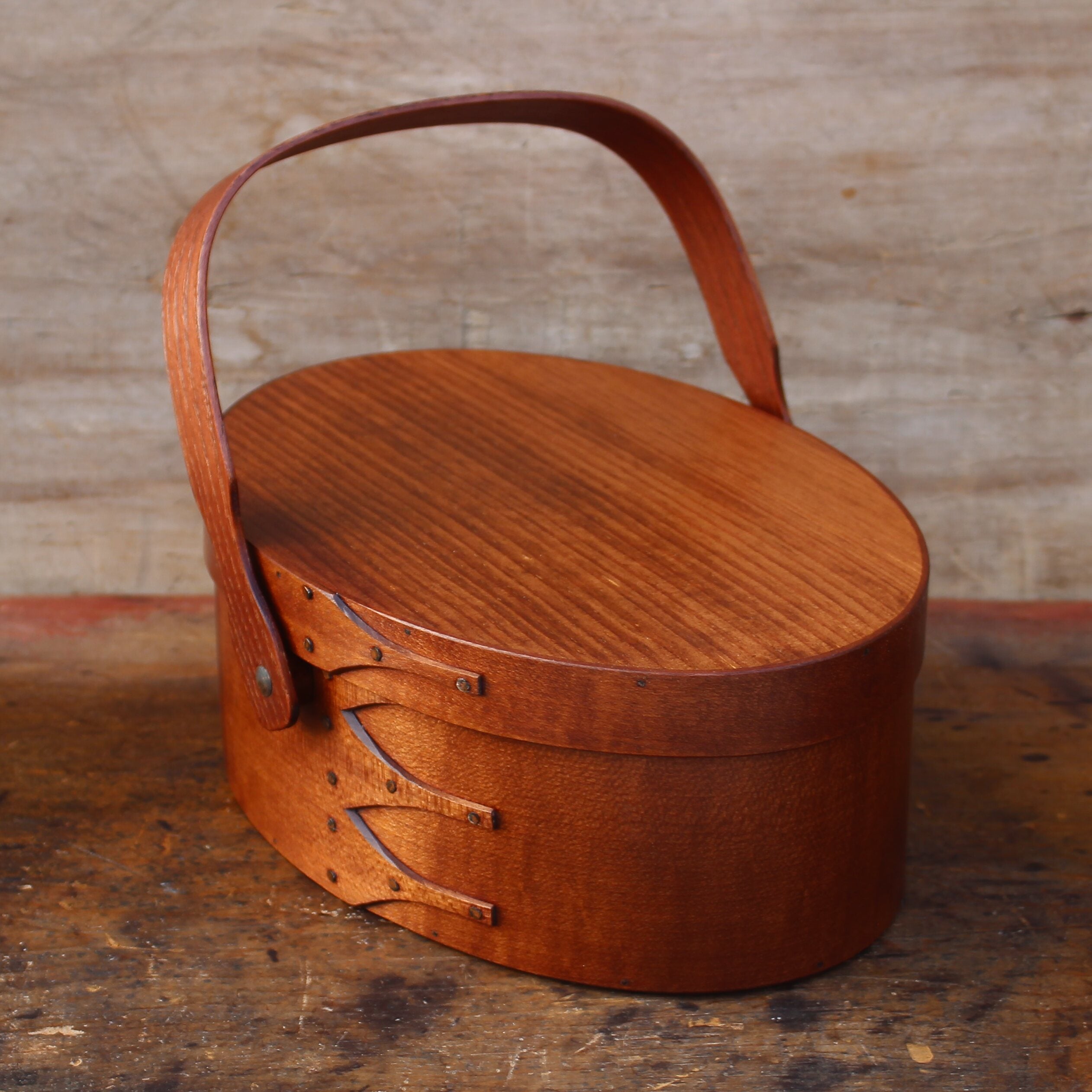 Swing Handle Carrier, Antiqued Natural Finish
