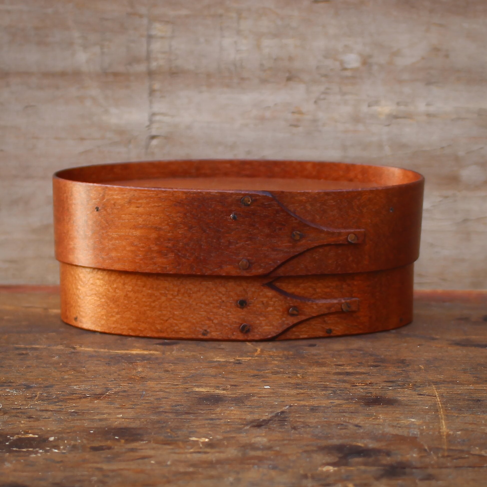 Recessed Lid, Size #1 Oval Box, Antiqued Natural Finish **2nd, Discounted**