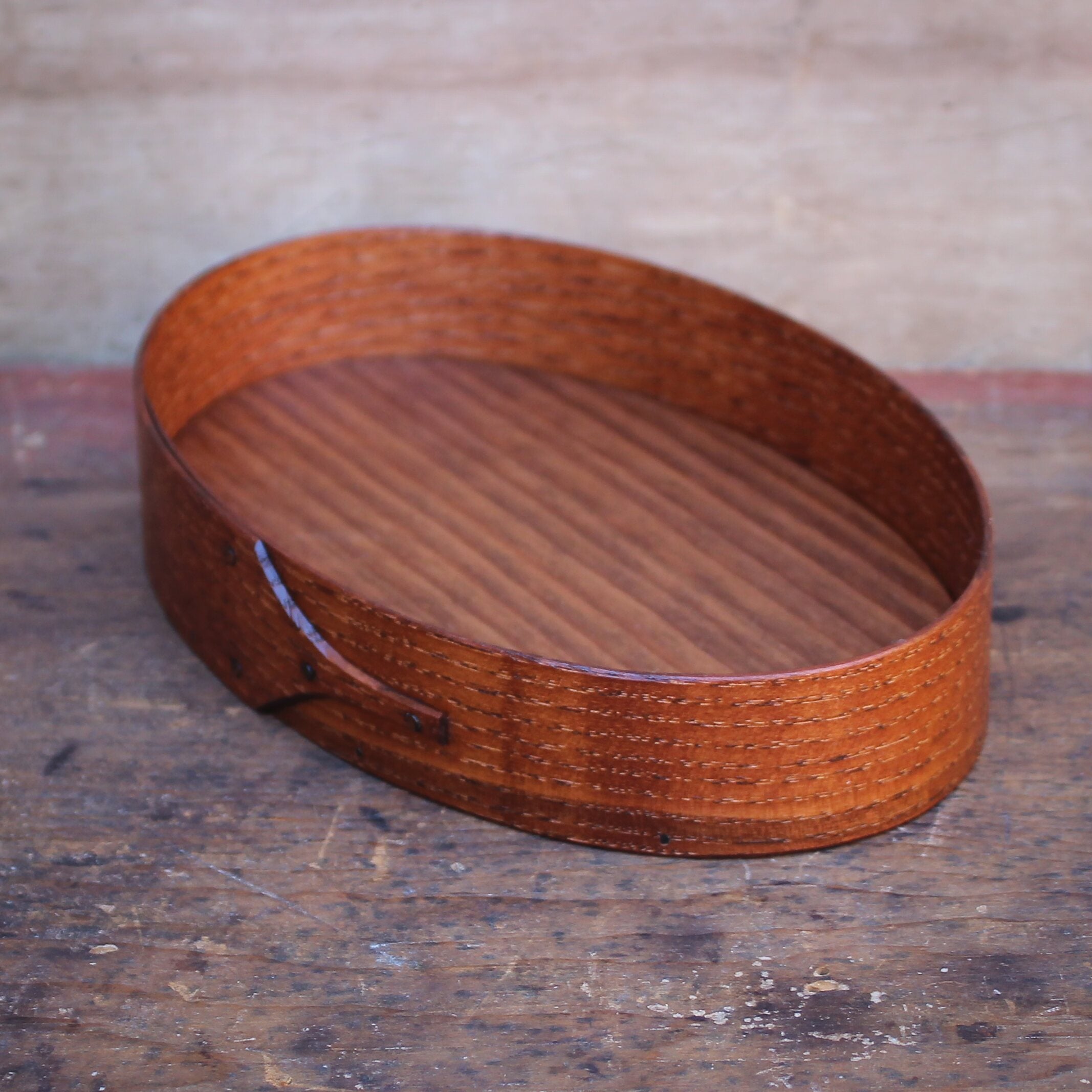 Size #3 Oval Stitchers Tray, Ash Band, Antiqued Natural Finish