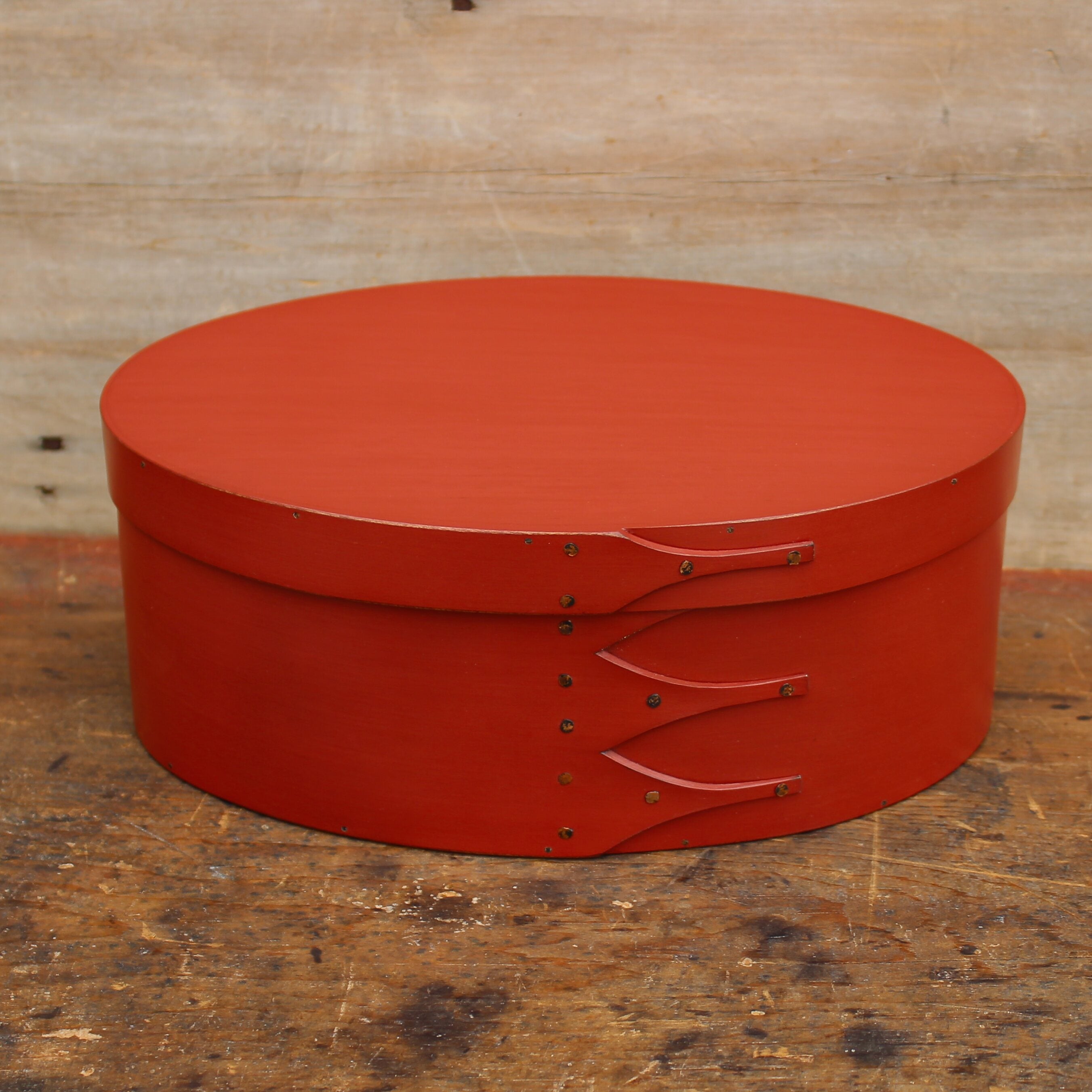 Size #5 Oval Box, Red Milk Paint Finish