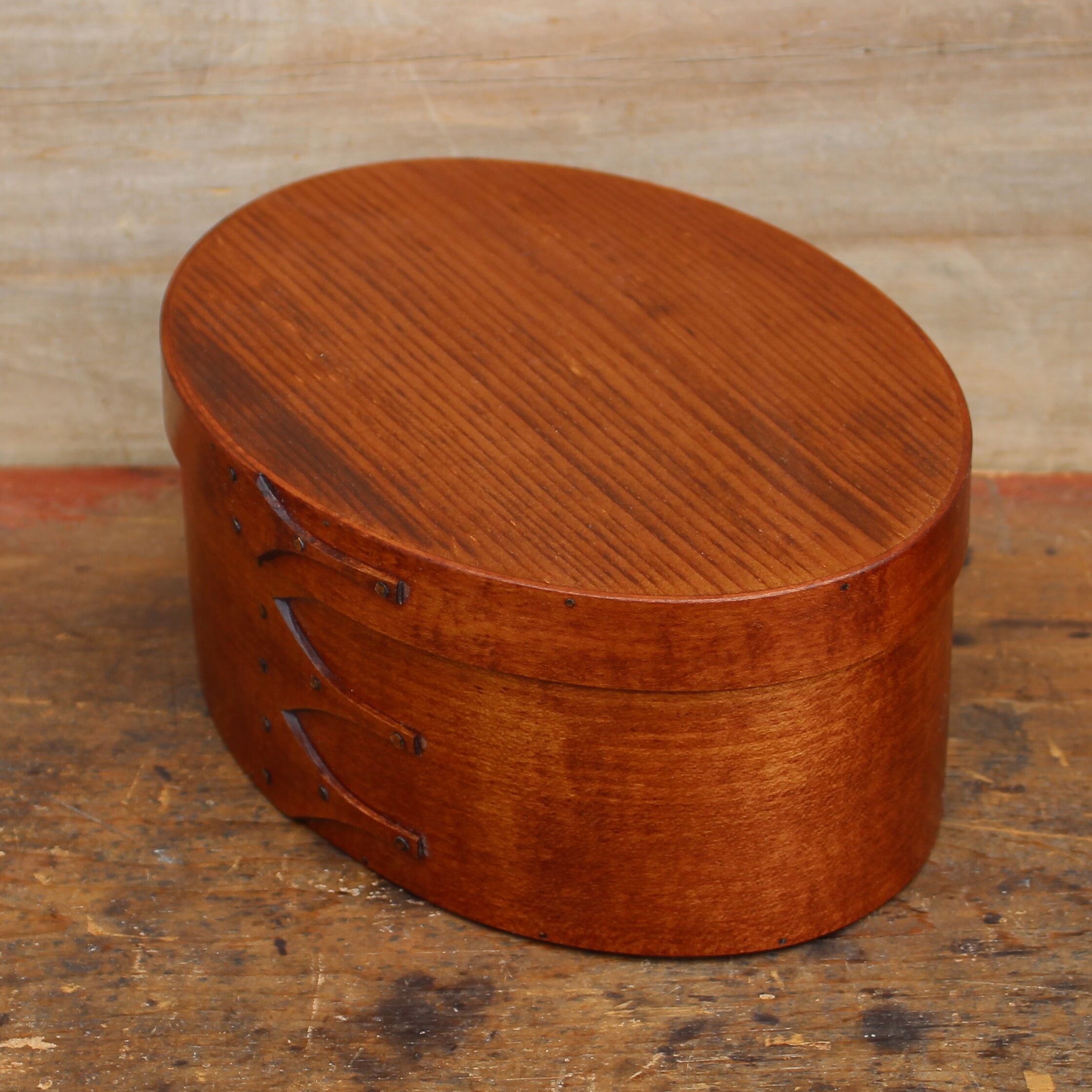 Size #5 Oval Box, Antiqued Natural Finish