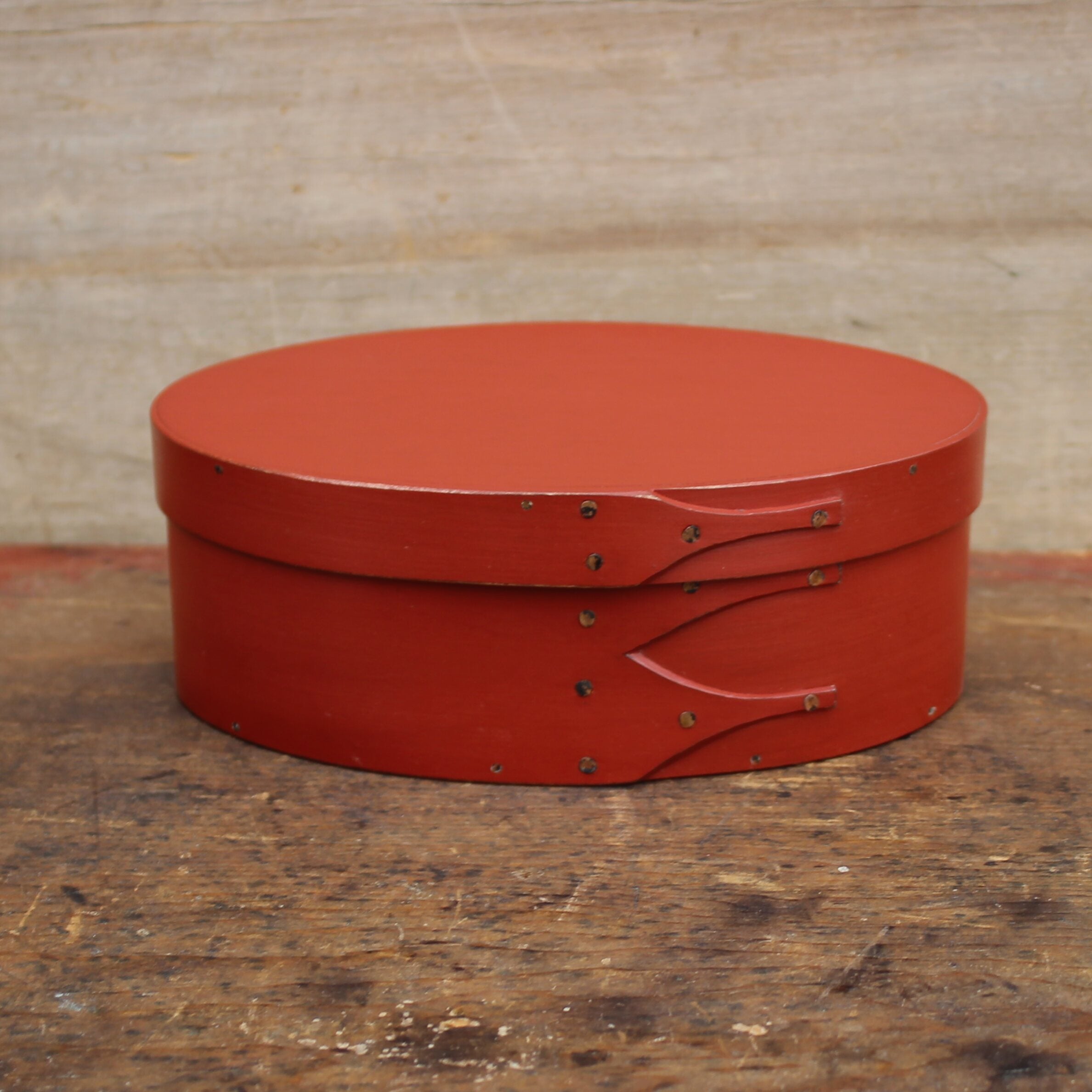 Size #2 Oval Box, Red Milk Paint Finish
