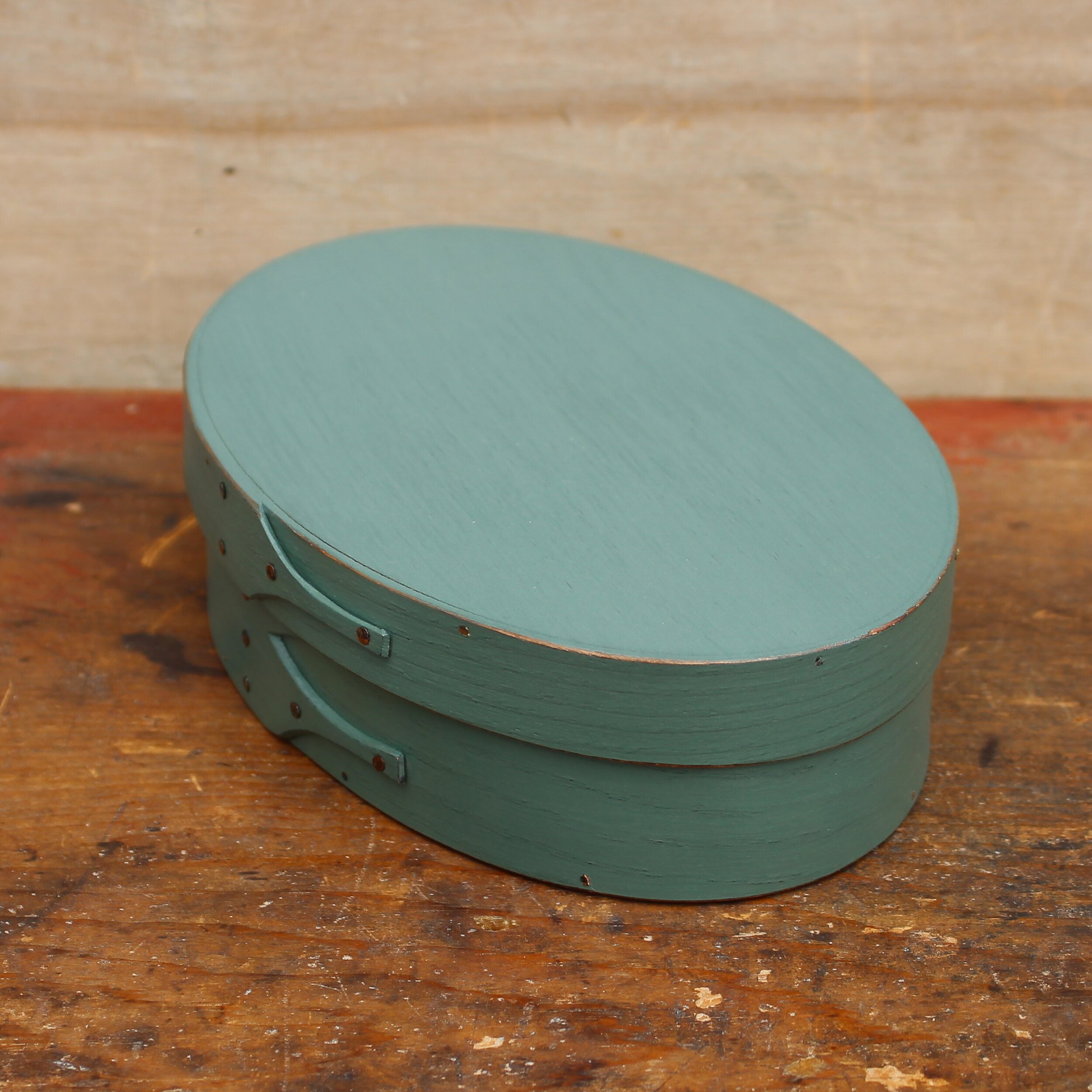 Button Box, Sea Green Milk Paint Finish