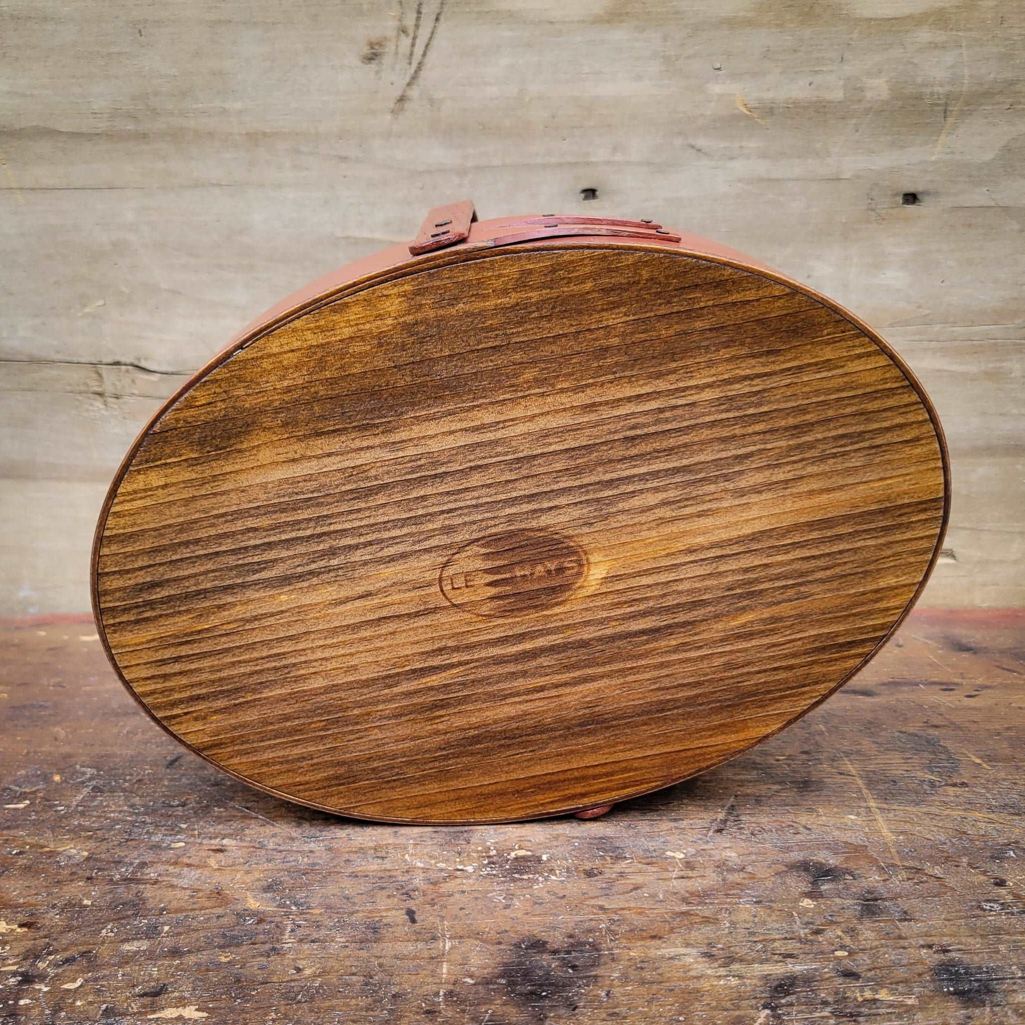 Medium Shaker Style Sewing Carrier, LeHays Shaker Boxes, Handcrafted in Maine, Bottom View