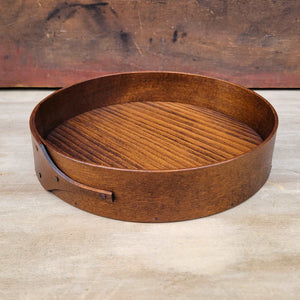 Shaker Style Round Stitchers Tray, LeHays Shaker Boxes, Handcrafted in Maine, Antiqued Natural Finish, Top View