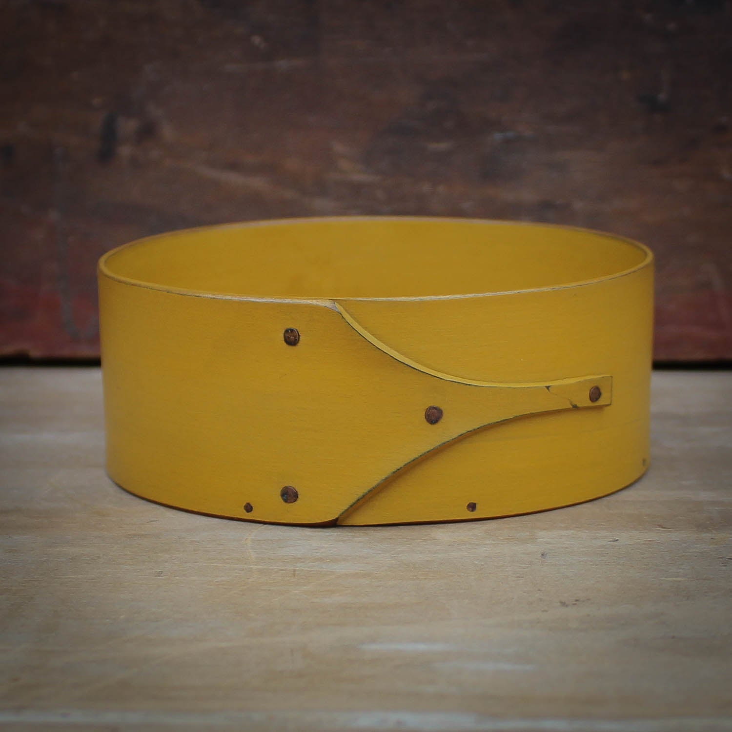 Shaker Style Pin Cushion Base for Needlework, LeHays Shaker Boxes, Handcrafted in Maine, Yellow Milk Paint Finish
