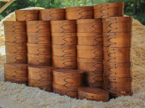 Shaker Oval Boxes, Size #1, LeHays Shaker Boxes, Handcrafted in Maine.  Antiqued Natural Finish