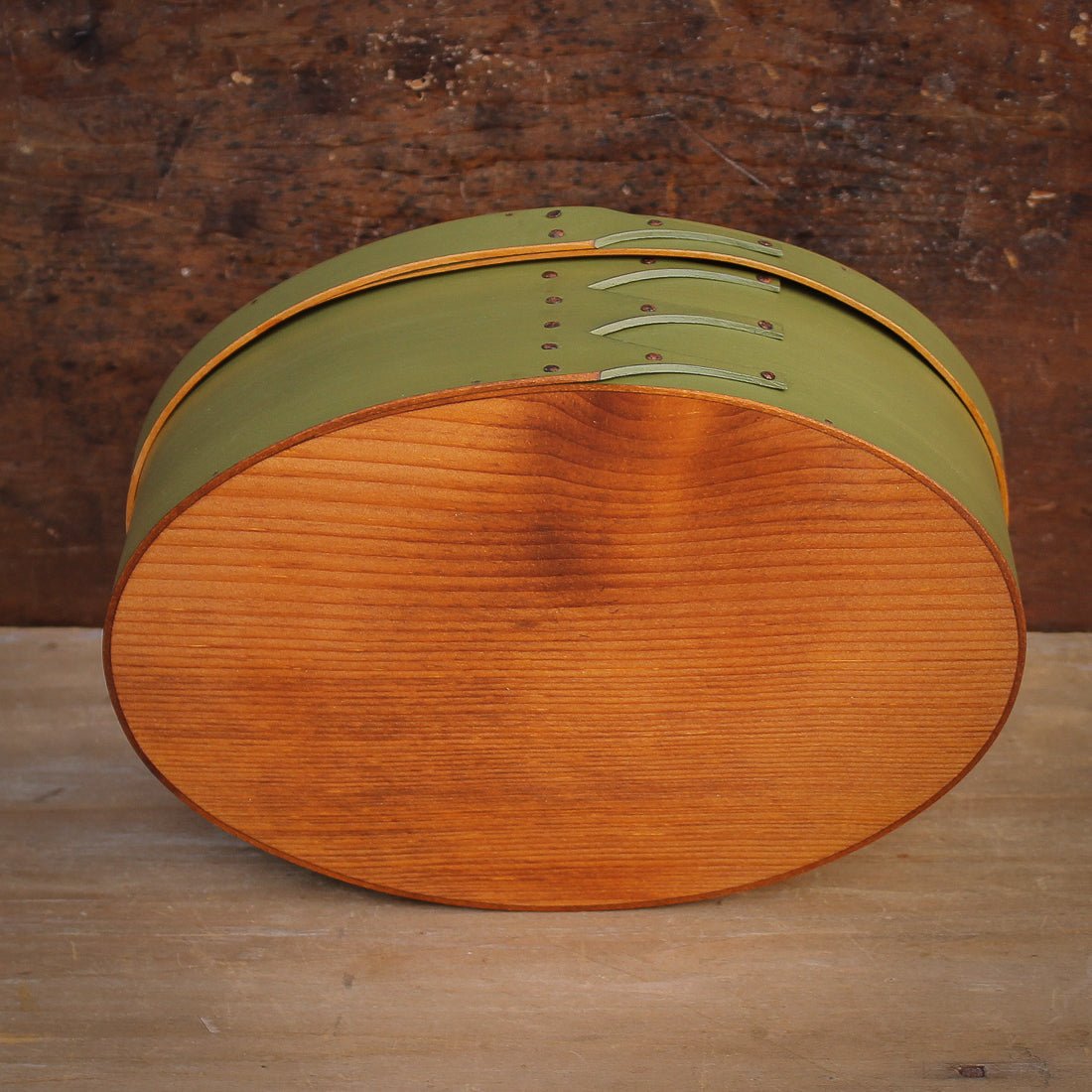 Shaker Oval Box, Size #4, LeHays Shaker Boxes, Handcrafted in Maine. Bottom View