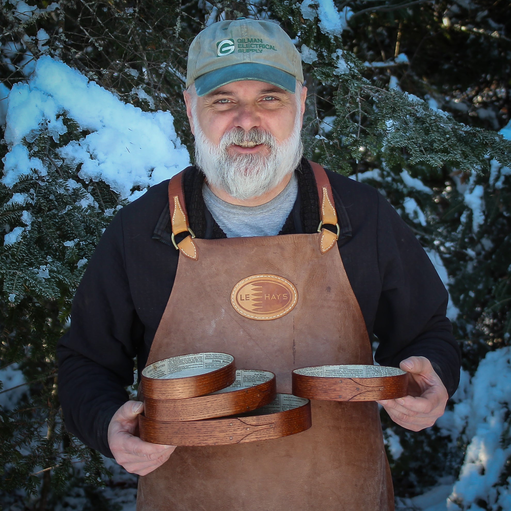 Shaker trays in an antiqued natural finish and vintage paper lining - handcrafted in Maine by LeHay’s Shaker Boxes