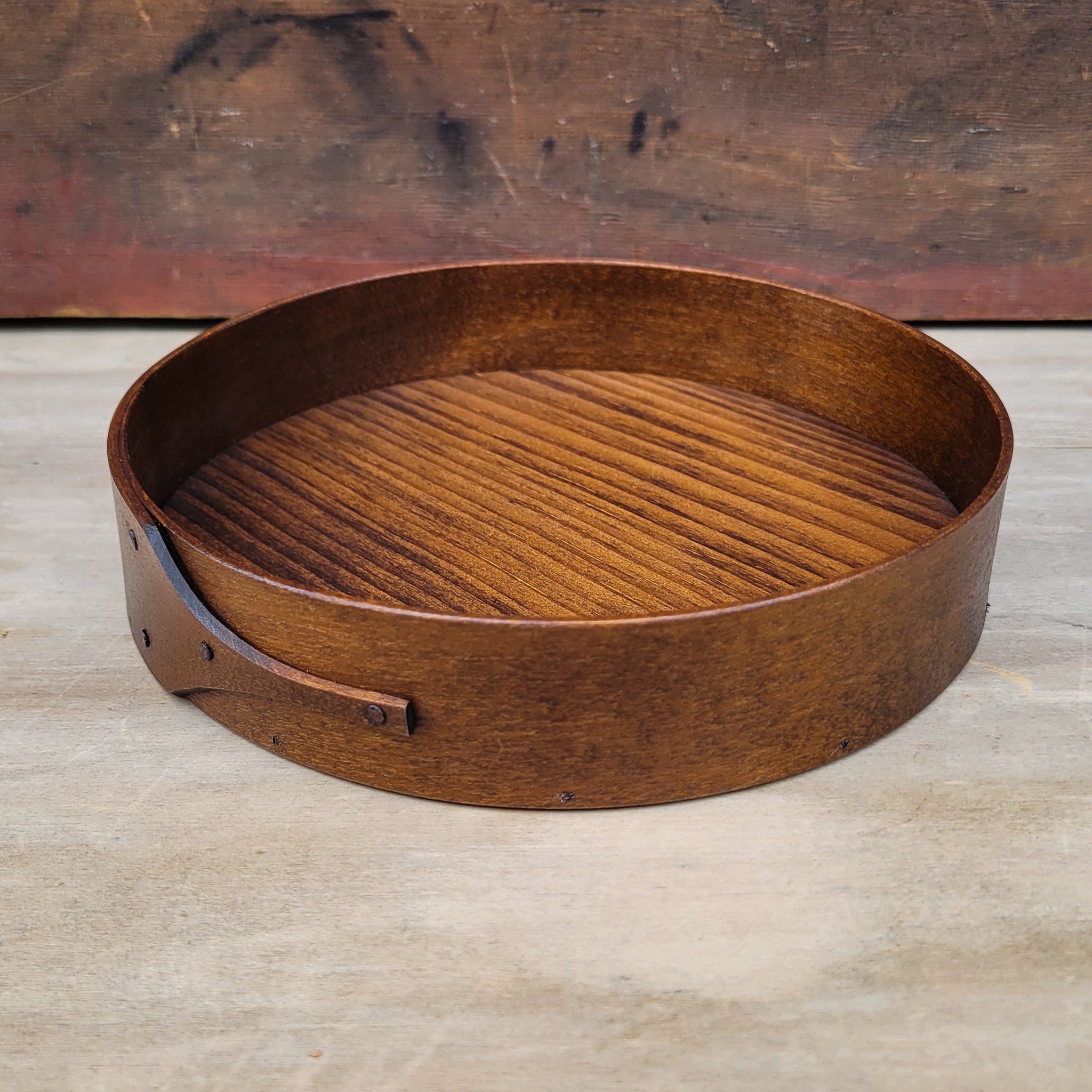 Shaker round tray in antiqued natural finish - handcrafted in Maine by LeHay’s Shaker Boxes
