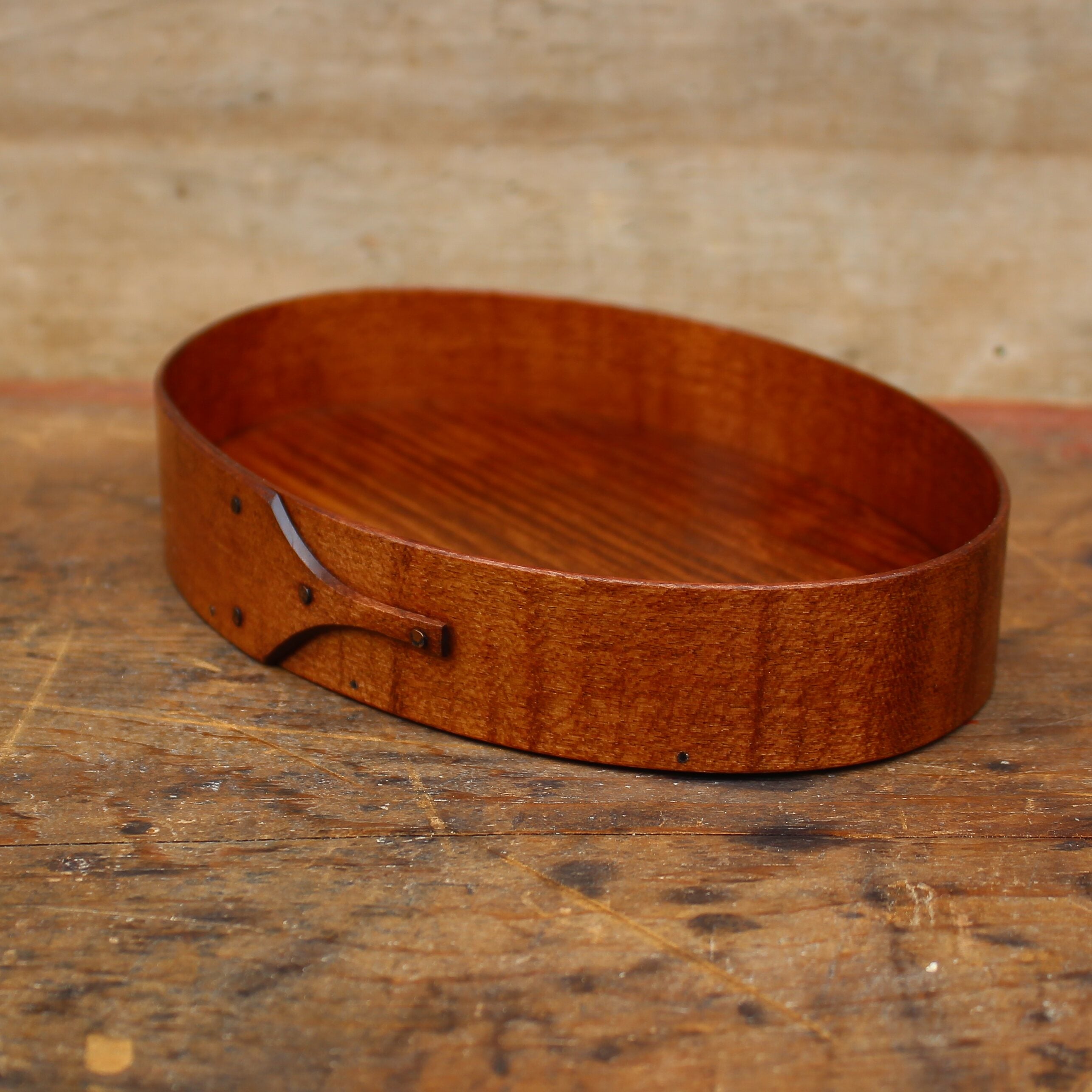 Size #3 Oval Stitchers Tray, Antiqued Natural Finish