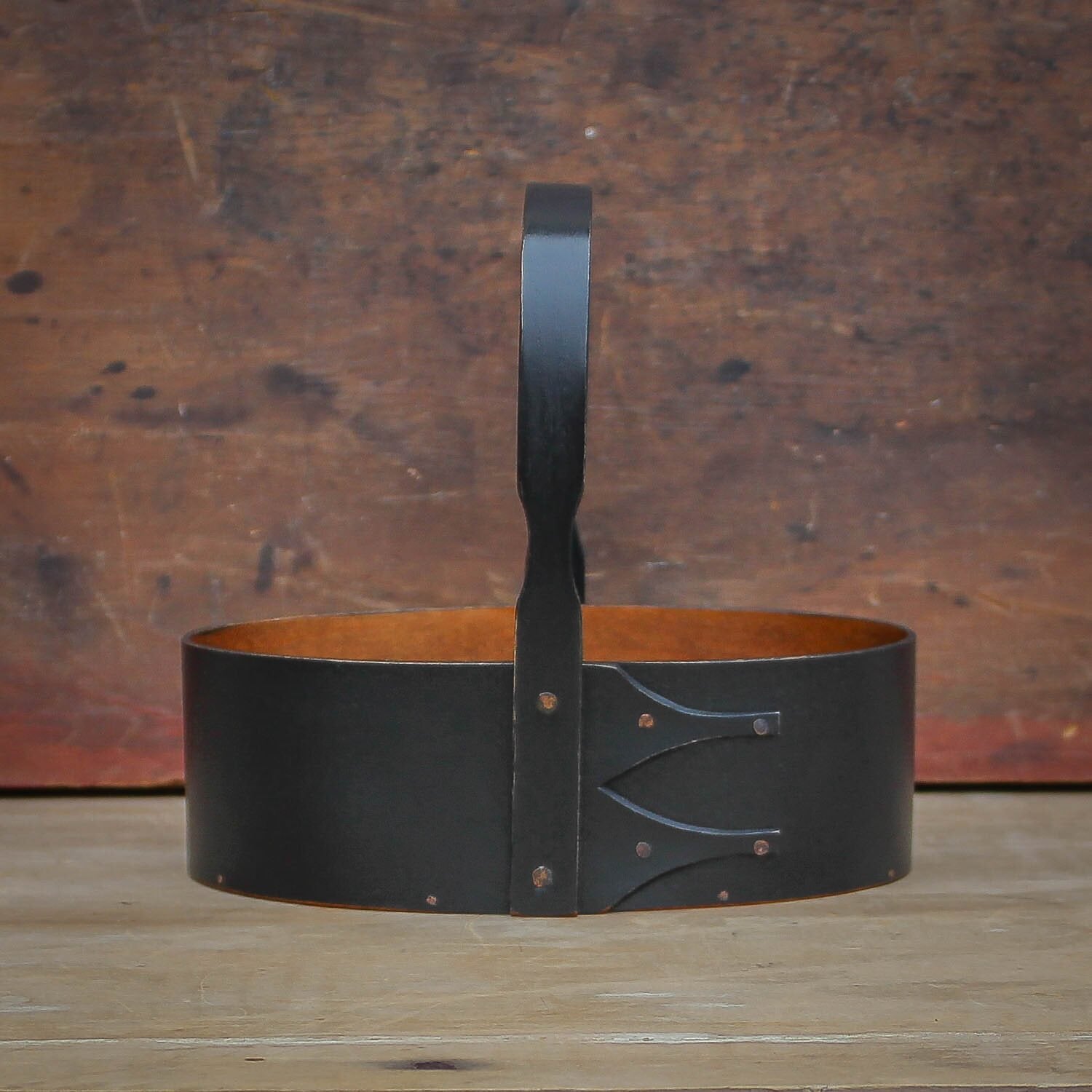 Handcrafted wooden shaker carrier basket, perfect as a sewing organizer or desktop organizer from Maine.