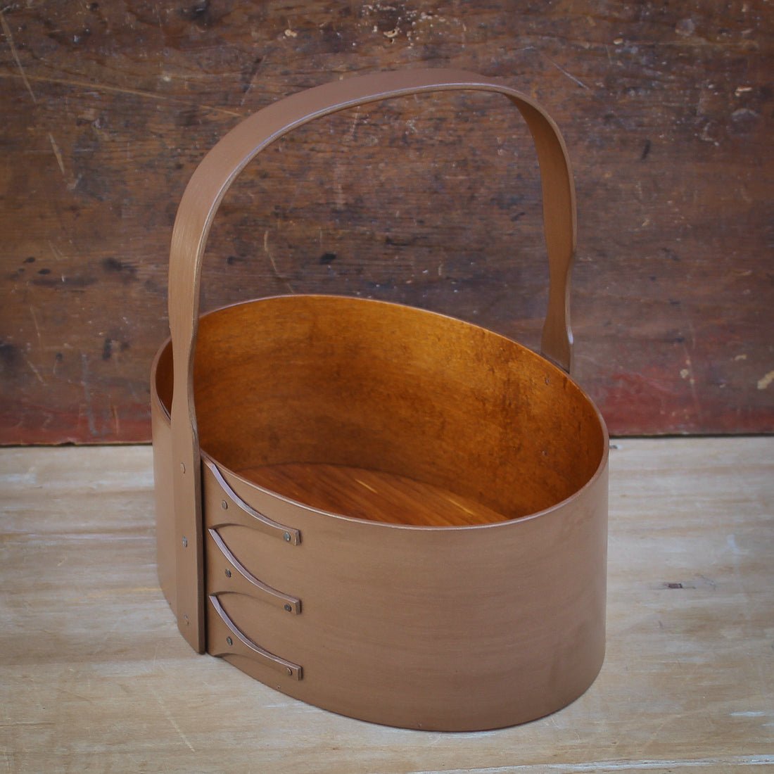 Handcrafted wooden shaker carrier from Maine, perfect for sewing organizer and craftroom organization.